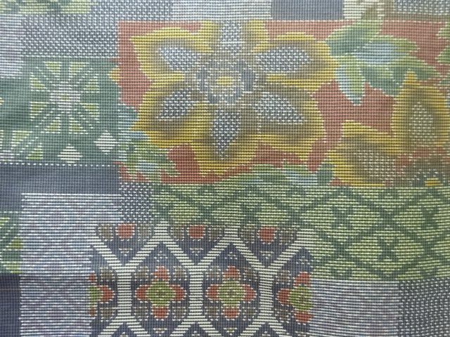 JAPANESE KIMONO / ANTIQUE KIMONO / SILK / DORO OSHIMA TSUMUGI / WOVEN FLOWER